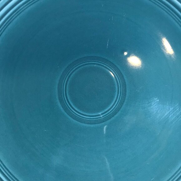 Vintage Fiestaware by Homer Laughlin Turquoise Large Serving Chop Plate GUC Fun - Picture 3 of 5